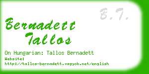 bernadett tallos business card